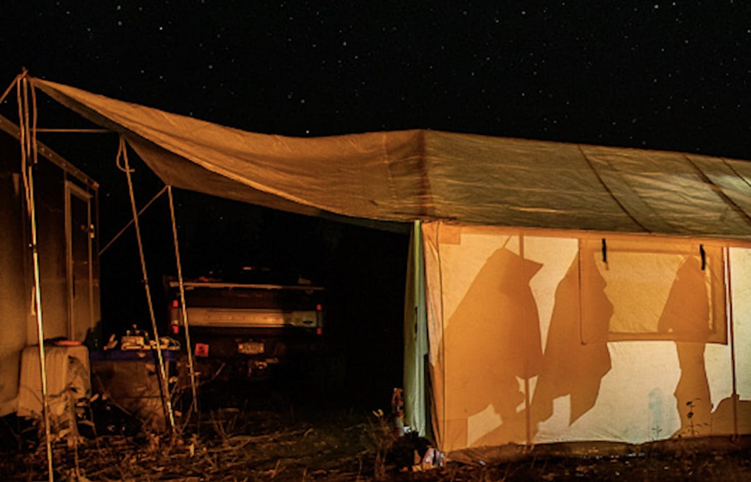 Hunting trip camping tent